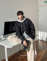 ASCLO Two Pocket Quilting Cardigan Jacket (2color)