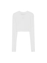 mii リブ LS クロップTシャツ / ストラップタンクトップ / mii RIBBED LS CROP T-SHIRT WHITE