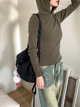 Cosper String Slim Inner Hooded T-shirt