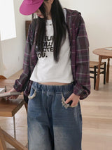 オフラインレタリングセミクロップ半袖Tシャツ