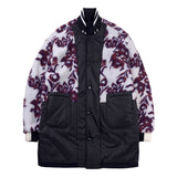 [UNISEX] Reversible Faux Fur Varsity Collar Coat (Purple) (6656657162358)