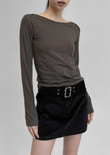 [MADE] Hoody Corduroy Mini Skirt Belt Set