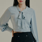BELL SLEEVE TIE BLOUSE