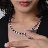 シグマ テニス キュービック ネックレス/ [blacklabel] BlackPurple Sigma Tennis Cubic Necklace