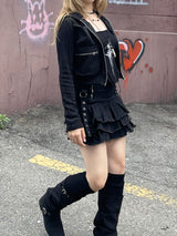 クロップドツーウェイカーゴフードジップアップ / Cropped Two-Way Cargo Hood Zip-Up