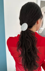 moon acrylic hair strap - white