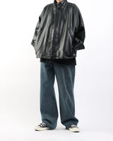 オーバーフィットバフィングレザーライダージャケット/Overfit Buffing Leather Rider Jacket_2color