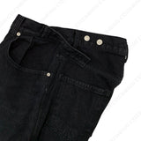 ワイドボタンデニムパンツ / SI Wide Button Denim Pants (2 colors)