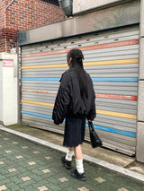 [MADE] Beckin high neck knit color combination balloon aviation jumper