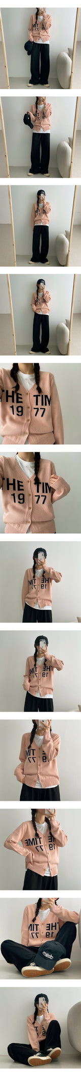 フォーキーレタリングVネックニットカーディガン/Forky Lettering V-Knit Cardigan