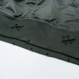 BBD Ripped Custom Sprayed logo MA-1 Bomber Jacket (Khaki)