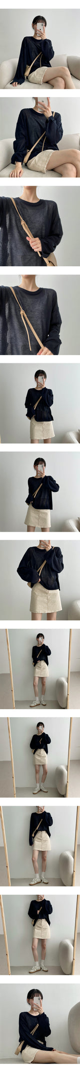 ホッキーラウンドサマー長袖ニット / Hokey Round Summer Long-Sleeved Knitwear