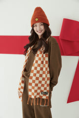 CHECKERBOARD MUFFLER ORANGE (6639325577334)