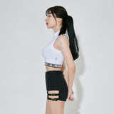 バルジングハイネッククロップトップ / TOP(9048) Bulging High Neck Crop Top