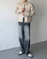 ボルトコートレザージャケット / OA bolt coated leather jacket (3 colors)