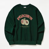 ピーチドローイングスウェットシャツ / PEACHES DRAWING SWEATSHIRT_DEEP GREEN