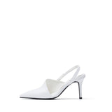 Stiletto Sling-Back Sandal Heel(White)