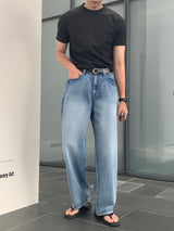 ラボワイドブラッシュデニムパンツ / Labo Wide Brush Denim Pants (Light Blue)