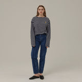 スモールロゴストライプロングスリーブTシャツ / SMALL LOGO STRIPE LONG SLEEVE T-SHIRT_NAVY