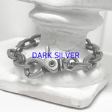 11mm ラウンド チェーン リンク ブレスレット / [BLESSEDBULLET]11mm round chain link bracelet_dark silver/silver