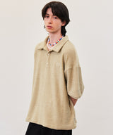 REON LOGO TERRY COTTON POLO (BLACK/BEIGE/GREEN)
