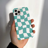Checkerboard Green Iphone Hard case (6674345295990)