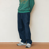 ダイアモンドパターンデニムパンツ/DIAMOND PATTERN DENIM PANTS_DARK BLUE