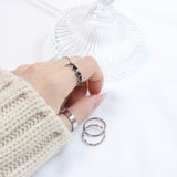 スワンハートレイヤードリングセット / Swan Heart Layered Ring Set / 5 set (2 color)