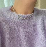 cho ボールチェーンハートボールドデイリールックチョーカーショートネックレス / cho Ball Chain Heart Bold Daily Look Choker Short Necklace