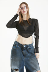 サイドリボンTシャツ / SIDE RIBBON T-SHIRT