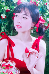 ハートラブウィングイヤリング / Red Heart Love Wing Earring