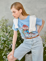 ローズガーデンTシャツ / Rose Garden T-Shirt (Light Blue)