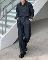 モノリネンツータックデニム / LE Mono Denim Long-Sleeved Shirt