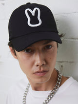 ムーンバニーアウトラインボールキャップ/MOON BUNNY OUTLINE BALL CAP BLACK (6586873020534)