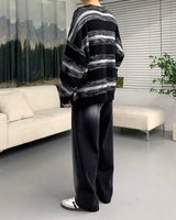 ストライプラウンドニットウェア/NI Striped Round Knitwear (2 colors)