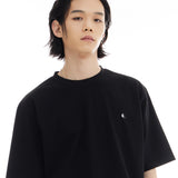 オーバーフィットマシュマロポイントショートスリーブT/OVERFIT MARSHMALLOW POINT SHORT-SLEEVED T-BLACK