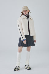 ダブルラップミニプリーツスカート / Double Lap Mini Pleated Skirt [Grey]