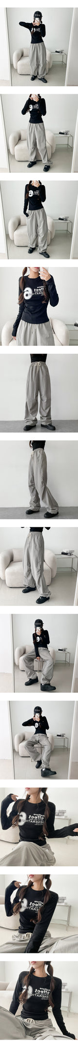 ラットニーシャーリングストリングワイドパンツ