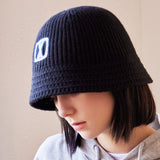 VA Square Applique Knit Bucket Hat / Black