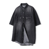 ウォッシュドデニムウェスタンシャツ / WASHED DENIM WESTERN SHIRT BLACK