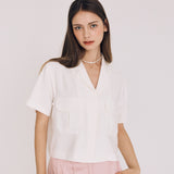 クロップツーポケットシャツ / CROP TWO POCKET SHIRT(WHITE)