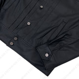 レザーピンタックジャケット/EV leather pin tuck jacket (3 colors)