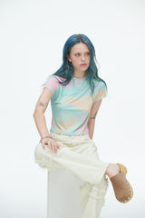 オーバーザレインボーシャーベットクロップ半袖Tシャツ / Over The Rainbow Sherbet Crop T no.2