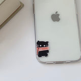 Black - Muffler Somecat Couple Phone Case