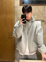 Unisex high neck hood zip-up