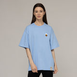 スモールバッグハグフラワービールスマイルショートスリーブTシャツ/Small Back Hug Flower Bear Smile Short-Sleeved T-Shirt