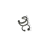 Silver pierced shape ear cuff (set)