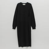 (OP-6147)SHIRRING LOOSE FIT LONG KNIT DRESS