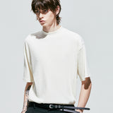 2ウェイリブモックネックTシャツ / 2way rib mock neck t-shirt ivory