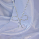 Hologram Bead Ribbon Necklace